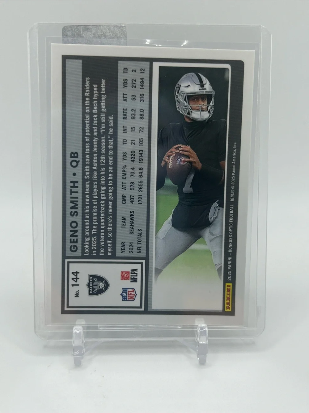 Geno Smith Las Vegas Raiders Football Trading Card 🏈